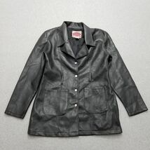 Highway Jacket Womens Medium Black Snap Pockets Faux Leather - $9.26