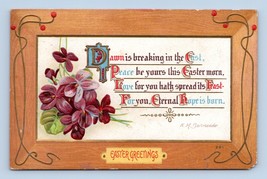 Faux Frame Easter Greetings Burnside Poem Embossed Gilt DB Postcard K14 - £3.43 GBP