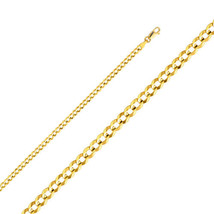 Genuine 14k Yellow Gold 3.6mm Light Cuban Unisex Chain Necklace 20&quot; 22&quot; 24&quot; - $731.00+