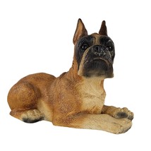 Vintage Classic Stone Critters Boxer Dog Lying Down Resin Figurine UDC 1984 - £22.48 GBP