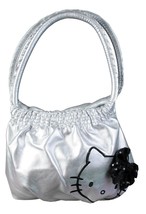 Hello Kitty Silver Mini Bubble Bag Black Sequin Bow - $15.99