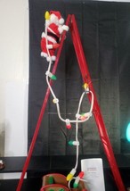Mr Christmas Stepping Santa Ladder Climbing 1994 Vtg Animated Musical Lights - £69.84 GBP