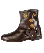 Medieval Shoes Brown Color Renaissance Cosplay Cowboy Halloween Men Shoes - £79.96 GBP