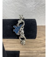 NCAA West Virginia University Silver Tone Charm Bracelet Estate Jewelry ... - $187.20 MXN