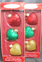 NIP Hallmark Keepsake Ornament Set of 3 2 Pack Blown Glass Heart Hearts ... - £7.56 GBP