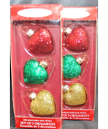 NIP Hallmark Keepsake Ornament Set of 3 2 Pack Blown Glass Heart Hearts ... - £7.58 GBP