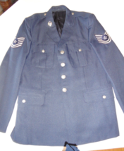 VINTAGE VIETNAM WAR ERA USAF U.S. AIR FORCE 4 BUTTON DRESS BLUE JACKET M... - £52.78 GBP