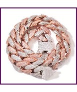 18K Gold Plated Cuban Chain Necklace 18mm – Unisex Hip Hop Iced Out Bling - $6,075.96 MXN+