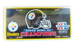 Pittsburgh Steelers Super Bowl XL Champs Metal License Plate NFL Novelty Vanity  - £15.67 GBP