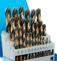 Drill Bit Set, 29Pcs High Speed Steel Bits With Black And Gold Finish For, 1/2&quot; - $47.99