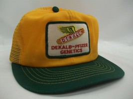 Dekalb Pfizer Genetics Patch Hat VTG Swingster Green Yellow Snapback Trucker Cap - $63.48