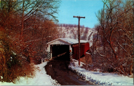 Vtg Postcard Greetings From The Penna, Dutch Country, Second Lock Covered Bridge - £4.45 GBP