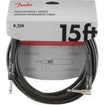 Fender Professional Series Instrument Cable, Straight/Angle, Black, 15ft - £40.75 GBP