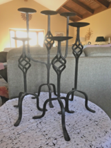 Lot 4 Vtg Spiral Twisted Wrought Iron Candle Holders Holds 6 pillar candles Pier - £119.07 GBP