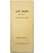 Vintage Lionel Trains O &amp; O27 Gauge Checklist Guide 1947-1967 Ladd Publi... - $6.00