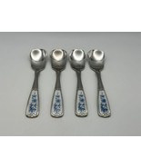 Set of 4 BLUE DANUBE Stainless Steel with China Insert Ice Cream Spoons - £94.42 GBP