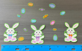 Easter Eggs, Candy and Bunnies Pre-Cut Iron on Fabric Appliques . - £2.72 GBP