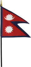 Nepal - 4&quot;X6&quot; Stick Flag - $3.42