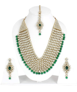 Kundan Necklace Pearl Jewelry Traditional Set Multilayered - £23.96 GBP
