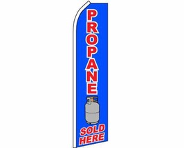 Propane Sold Here Blue &amp; Red &amp; White Swooper Super Feather Advertising Flag - £19.89 GBP