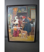 Original Oil on Canvas “At the Cairo Souq ” Painting Ali Mousssa 1994 - $272.73 CAD