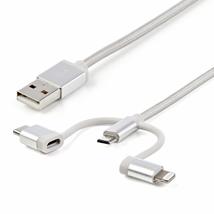 StarTech.com USB Multi Charging Cable - 3.3 ft / 1m - Lightning / USB-C / Micro- - £33.09 GBP