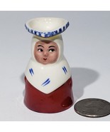 Miniature Woman Headdress 2&quot; Pottery Creamer Pitcher Hand Painted Germany - £17.43 GBP