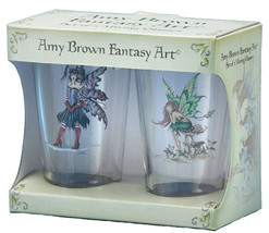 Faery 8432 Amy Brown Fairy Mixing Pint Beer Glass 16 ounce Set of 2 - £22.15 GBP