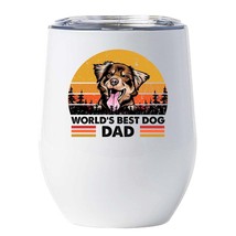 World&#39;s Best Australian Shepherd Dog Dad Wine Tumbler 12oz Gift For Dog Lover - £18.27 GBP