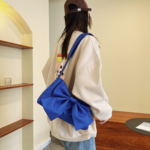 Black Bag Female Summer New Shoulder Bag Student Class Bow Shoulder Large Capaci - £23.10 GBP