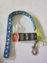 Petmate Maxglow Glow In The Dark Odor Resistant Dog Leash 3/4" X 6Ft Dots Blue - $12.77