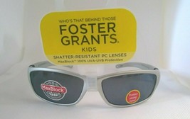 NEW Foster Grant kids boys sunglasses 100% UVA/UVB protection silver sport - $6.99