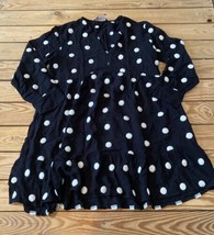 Zara Women’s Embroidered Polka Dot Long sleeve dress size L Black S2 - £22.57 GBP