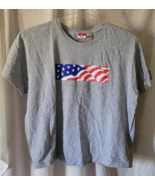 Women's T-Shirt Target Size XL Grey American Flag Independence Day America Nice - $20.92 CAD