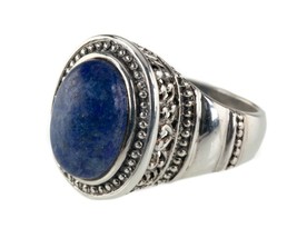 Beautiful Sterling Silver Lapis Lazuli Ring Sz 8 - £58.08 GBP
