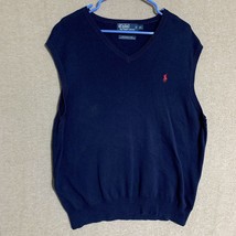 Polo Ralph Lauren Sweater Vest Mens XL Navy Blue Pullover V-Neck Pima Co... - £18.61 GBP