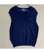 Polo Ralph Lauren Sweater Vest Mens XL Navy Blue Pullover V-Neck Pima Co... - £18.61 GBP