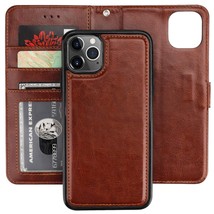 Iphone 11 Pro Max Wallet Case With Card Holder Pu Leather Magnetic Detachable Ki - £29.70 GBP