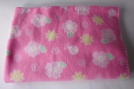 Parents Choice Pink Floral Flowers Baby Blanket Ladybug Soft Plush - $15.63