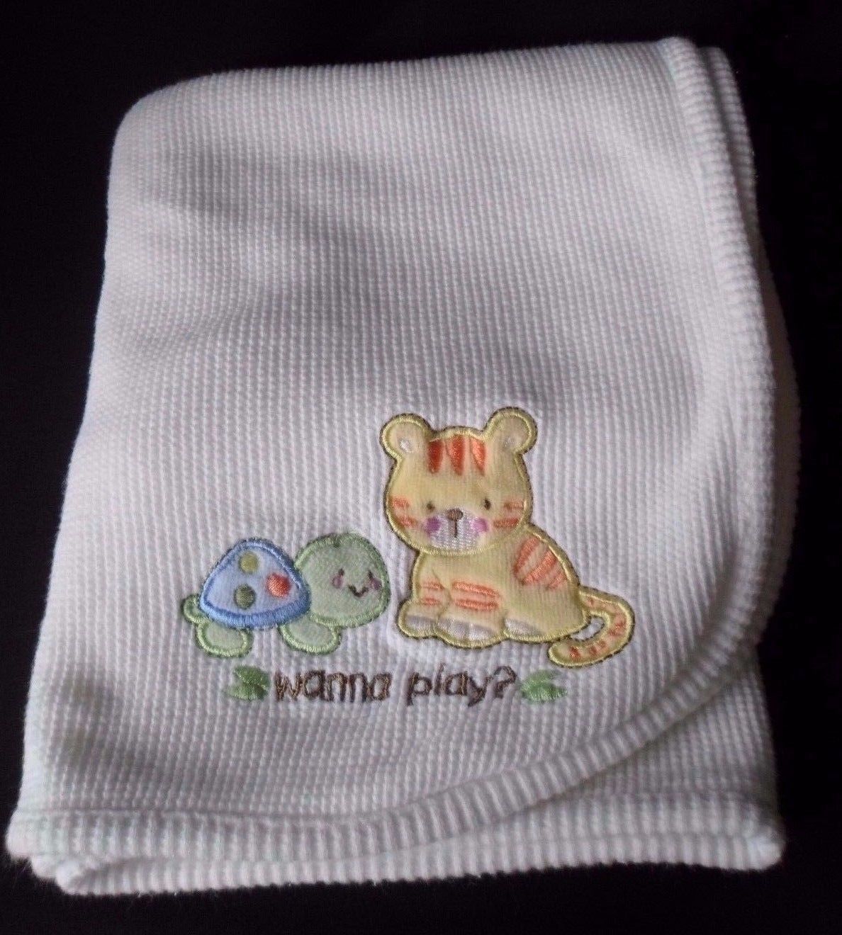 Primary image for White Baby Blanket Thermal Tiger Cat Turtle White Security Lovey