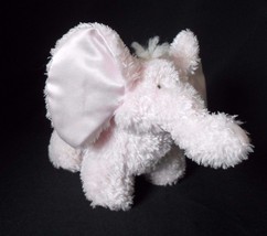 Baby Boyds Pink Elephant Satin Ears Feet Squeaks Small 6&quot; Plush Stuffed Animal - £11.47 GBP