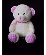 Teddy Bear (cream) Keel Toys Pink Check Plush Stuffed Animal - $9.75