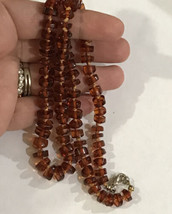 Vintage Natural Baltic Amber Cognac Hand Knotted Bead Long Necklace 20” - £93.97 GBP