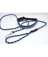 550 Paracord Dog Collar &amp; Leash Set 15&quot; - 25&quot; Collar 6 foot Leash (Blue ... - $23.07 CAD