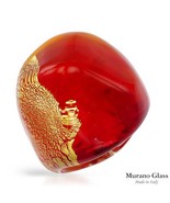 MURANO GLASS Made in Italy Brand New Cocktail Ring in 24K Two tone Muran... - £25.03 GBP