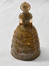 Vintage SUMMIT ART GLASS 5&quot; MELANIE SOUTHERN BELLE - Toffee Over Cream Slag - $24.18