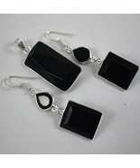 925 Sterling Silver Onyx Gemstone Handmade Necklace Earrings Women Gift ... - £29.88 GBP