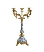 Blue and White Porcelain Brass 5-Arm Candelabra  Court Style Candle Hol... - $55,054.46 MXN Blue and White Porcelain Brass 5-Arm Candelabra  Court Style Candle Hol... - $55,054.46 MXN