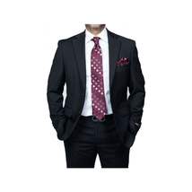 Mens DKNY 100% Wool Two Button Notch Lapel Formal Business Slim fit 1504 Black image 7