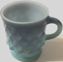 ANCHOR HOCKING Vintage USA Fire King 319 Diamond Blue Kimberly Glass Mug... - £8.80 GBP